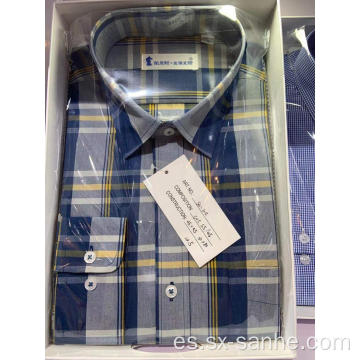 Camisa casual a cuadros de primavera otoño para hombre